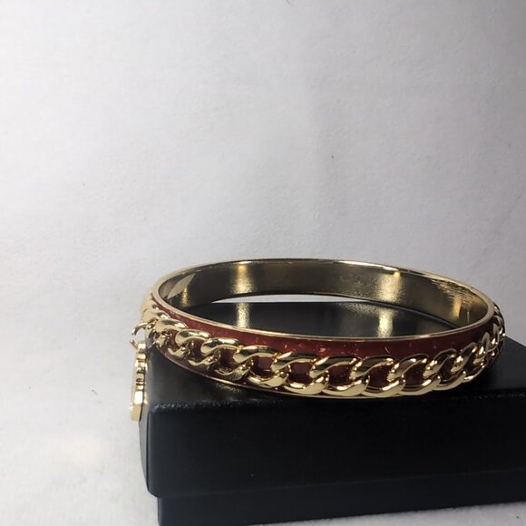 Apple Bottoms Bangle Gold Red Chain Bracelet Y2K Charm Vintage Genuine Crystal - Picture 5 of 9